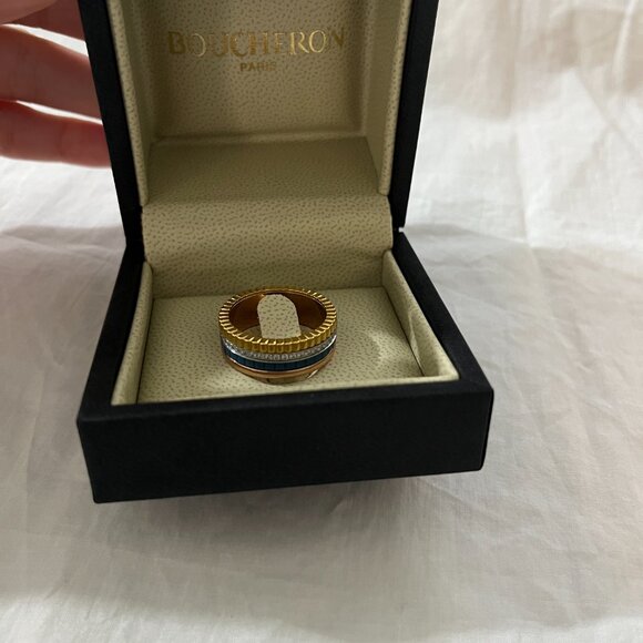 Boucheron Multi - Tone Diamond - Inlaid Band Ring - Picture 2 of 6